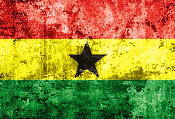 Vlajka Ghany na starý papír — Stock fotografie