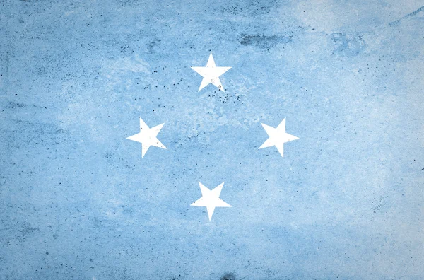 Grunge Mikronezya bayrağı — Stok fotoğraf