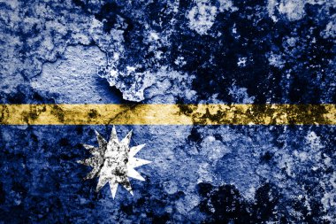 Nauru bayrak grunge duvar