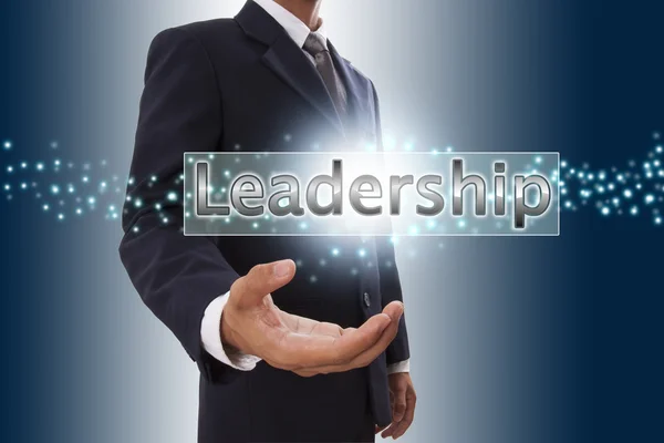 Uomo d'affari mano mostrando leadership  . — Foto Stock