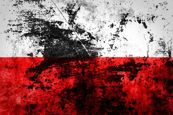 Polen Flagga på smutsigt papper — Stockfoto