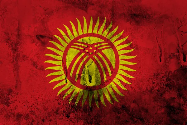 Grunge Kyrgyzstan Flag — Stock Photo, Image
