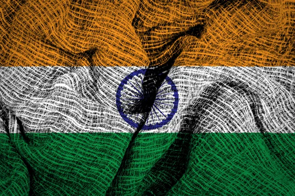India flag on fabric surface — Stock Photo, Image