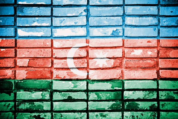 Азербайджан раскрашен на старой кирпичной стене — стоковое фото