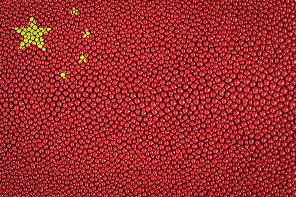 スティングレイの肌の質感に中国の国旗が描かれました。 — ストック写真
