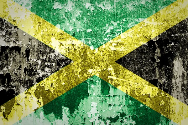 Bandeira da Jamaica na parede de aço — Fotografia de Stock