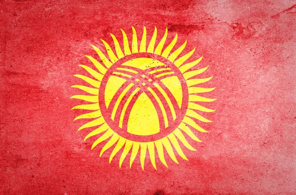 Kirgisische Flagge auf altem Papier — Stockfoto