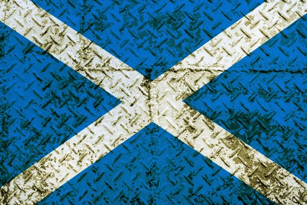 Bandera de Escocia pintada en pared de acero —  Fotos de Stock