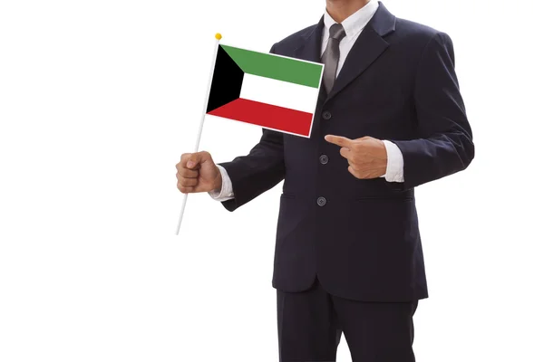 Businessman hand showing Kuwait Flag — Stock Photo, Image