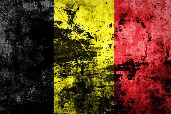 Belgien flagga på smutsiga papper — Stockfoto