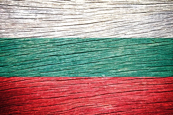 Bulgaria bandiera su texture di legno — Foto Stock