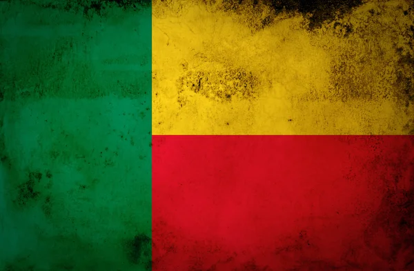 Benin flag on vintage paper — Stock Photo, Image