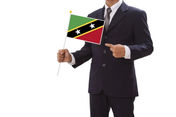 Businessman with Saint Kitts flag — Stock Photo, Image