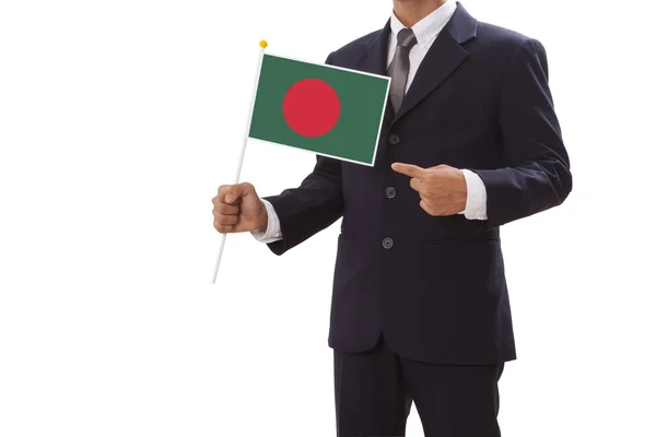 Liikemies Bangladeshin lipulla — kuvapankkivalokuva