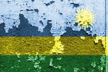Ruanda beton duvara boyalı bayrak