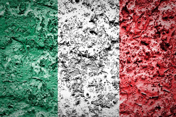 意大利国旗画在墙上 — 图库照片