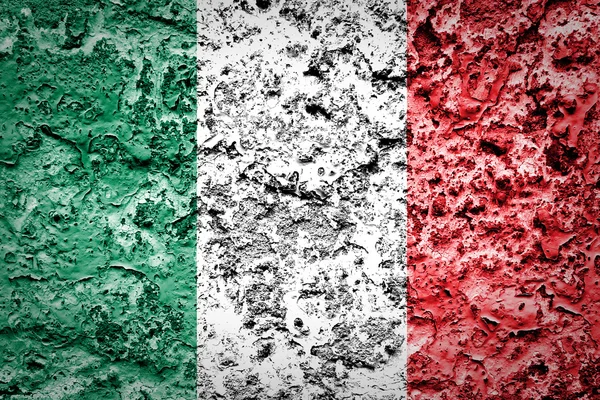 Drapeau d'Italie peint sur un mur en béton — Photo