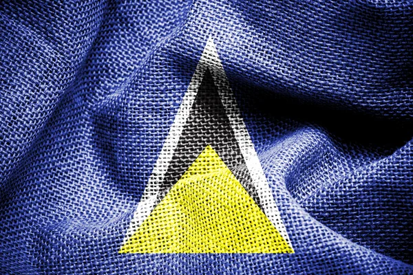 Fabric texture of the flag of Saint Lucia — Stock Photo, Image