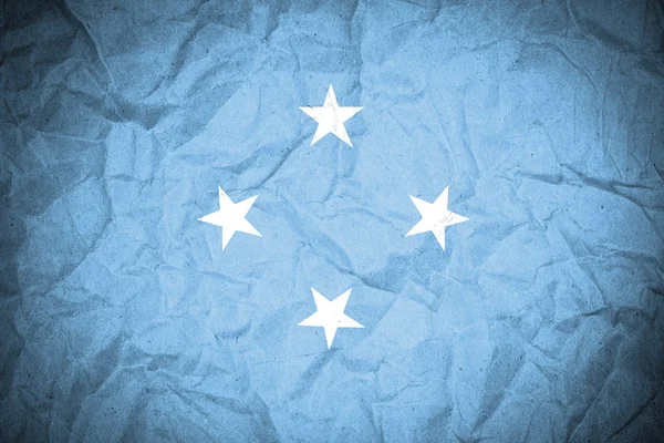 Micronesia, Federale Staten vlag op verfrommeld papier — Stockfoto