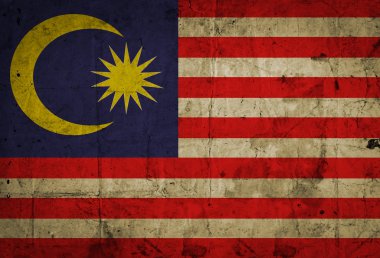 eski kağıt üzerinde Malezya bayrağı