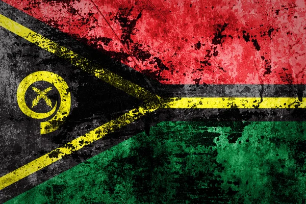 Vanuatus flagga på grunge paper — Stockfoto