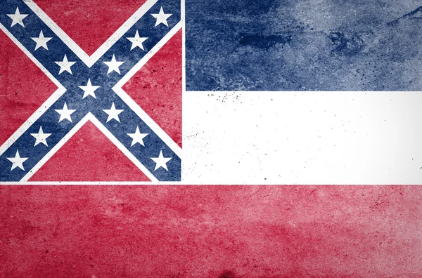 Grunge Mississippi bandera del estado — Foto de Stock