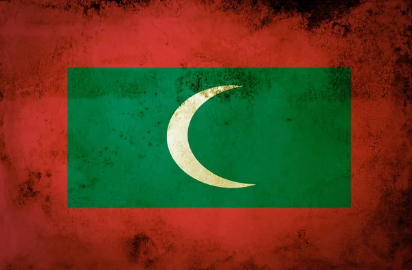 Maldives flag on old paper — Stock Photo, Image
