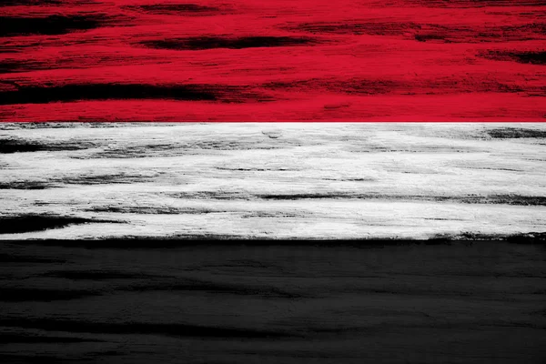 Bandeira do Iêmen em textura de madeira — Fotografia de Stock