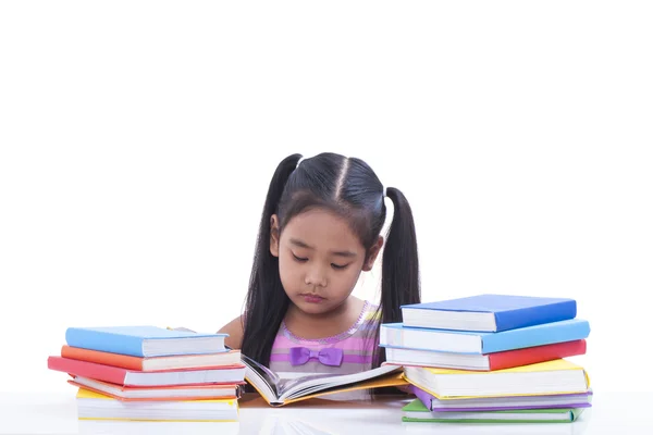 Little girl reading a book. — Stock Photo, Image