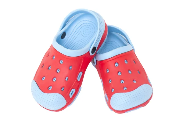 Kolorowe dzieci gumowe sandały. — Zdjęcie stockowe
