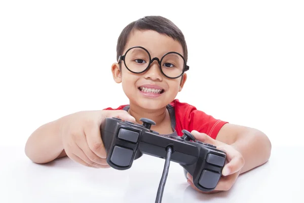 Boy playing video game — Stock Photo, Image