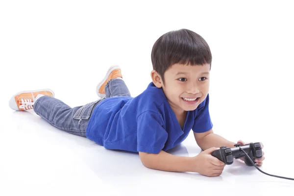 Boy playing video game — Stock Photo, Image