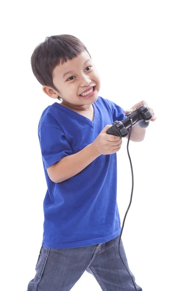 Boy playing video game — Stock Photo, Image