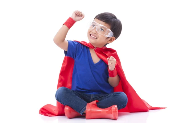 Little boy pretending to be a superhero — Stock Photo, Image