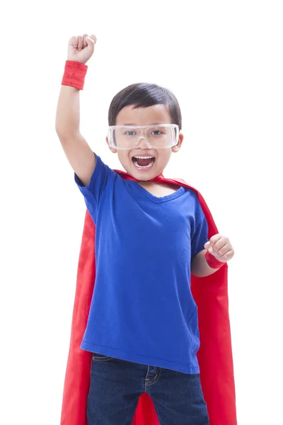 Menino fingindo ser um super-herói — Fotografia de Stock