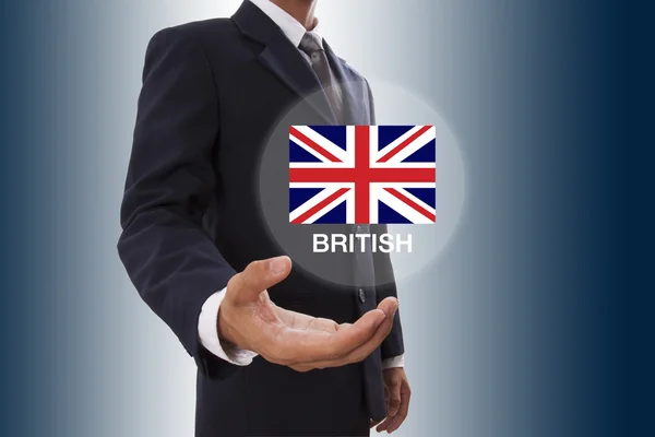 Businessman hand showing South Africa Flag — Stock Photo, Image