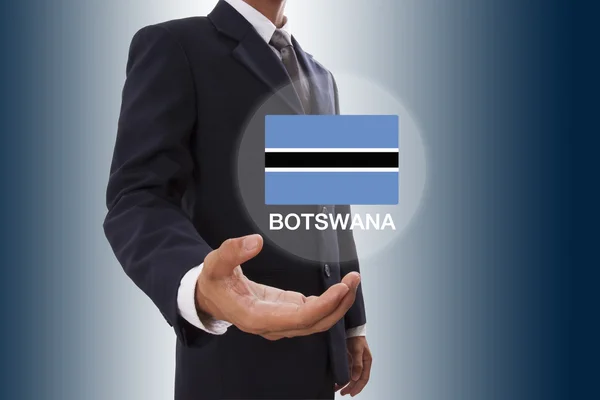 商人手显示博茨瓦纳国旗 — 图库照片