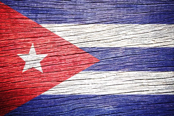 Kuba flagga på gamla trä textur — Stockfoto