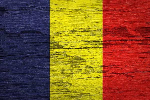 Tchad Drapeau sur fond bois — Photo