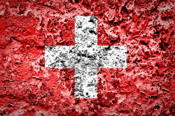 Switzerland flag on concrete wall — Stock Photo, Image