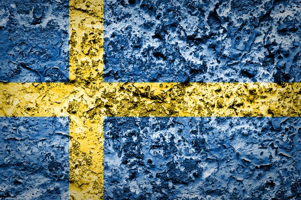 Sweden flag on concrete wall — Stock Photo, Image