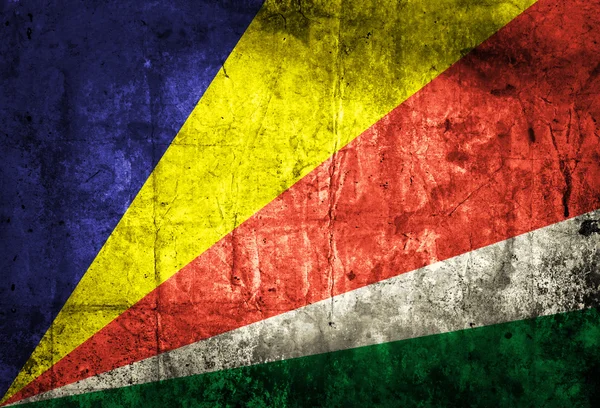 Seychellernas flagga på grunge paper — Stockfoto