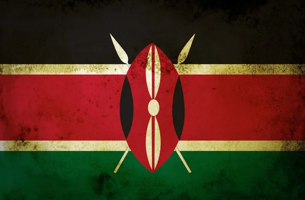 Bandera de Kenia sobre papel vintage — Foto de Stock