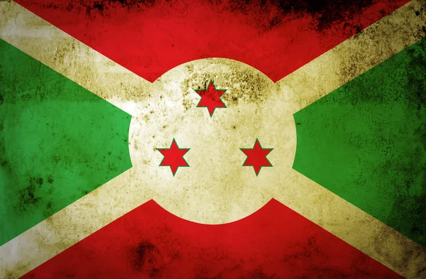 Burundi flag on grunge paper — Stock Photo, Image