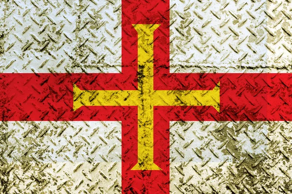 Guernsey vlag geschilderd op stalen muur — Stockfoto