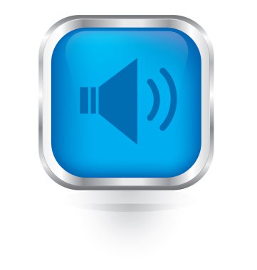 Vektör hoparlör ses simgesi parlak düğmesi