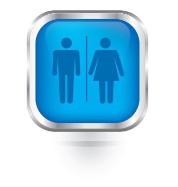 Vektör erkek ve kadın işareti simgesi parlak düğme