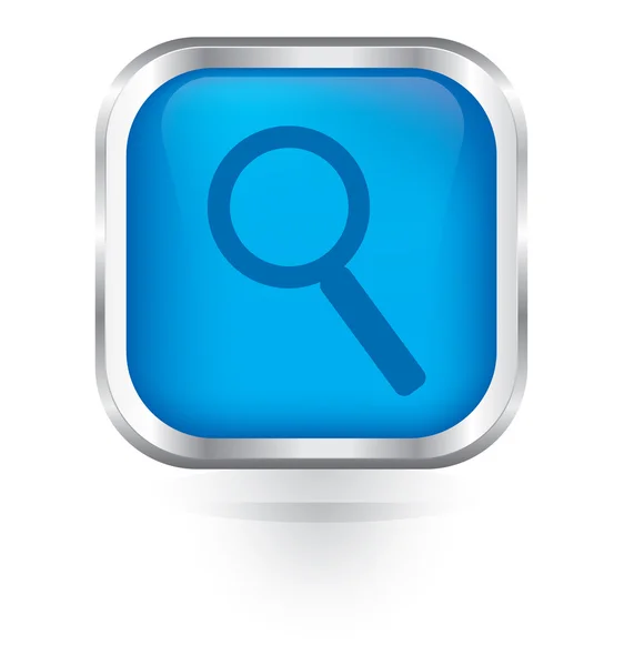 Vecteur icône de signe de recherche bouton brillant — Image vectorielle