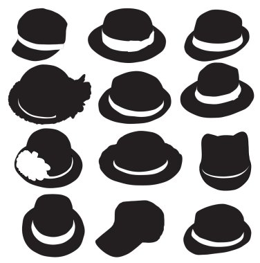 Hats silhouette clipart