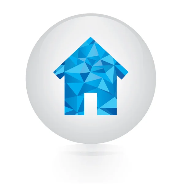 Vector - abstract blue home icon. circular button — Stock Vector